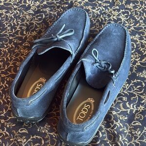 Tod's Men's Blue Suede Loafers